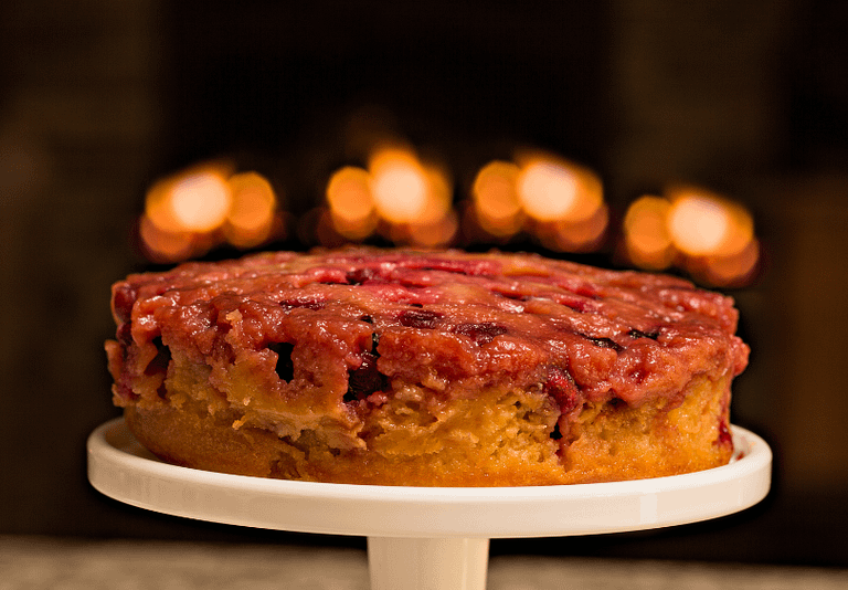 picture of a cranberry walnut cake
